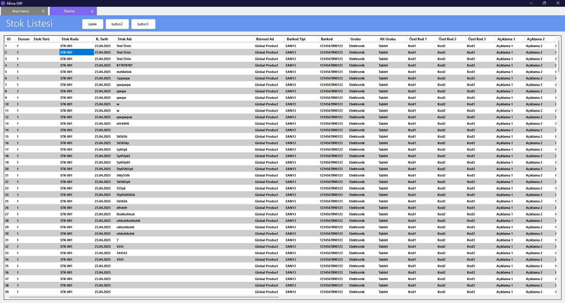 ERP Kontrol Paneli 1